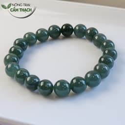 [Nông Trại Cẩm Thạch] Chuỗi Ngọc Cẩm Thạch Lam Ngọc Type A Kích Thước Hạt 9mm, Kèm Giấy Kiểm Định 1
