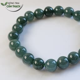 [Nông Trại Cẩm Thạch] Chuỗi Ngọc Cẩm Thạch Lam Ngọc Type A Kích Thước Hạt 9mm, Kèm Giấy Kiểm Định 6