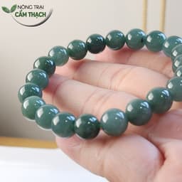 [Nông Trại Cẩm Thạch] Chuỗi Ngọc Cẩm Thạch Lam Ngọc Type A Kích Thước Hạt 9mm, Kèm Giấy Kiểm Định 5