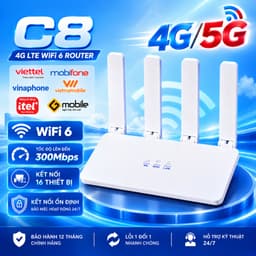 Cục Phát Wifi Từ Sim 4G, Wifi 6 C8 Tốc Độ Cao 300Mbps- 4 Râu Ăng Ten Siêu Khoẻ 1