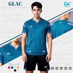 [Chính hãng CV Sport] (Có Nhận in tên số) Bộ Quần Áo Bóng Đá Chính Hãng CV Glac Xanh, Chất vải C-Airmax Fabric cao cấp 3