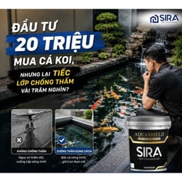 [4kg] Sơn Chống Thấm Bể Cá, Mái Tôn, Sàn Nền trước khi lát gạch, lỗ đinh mái tôn- SIRA P500 1
