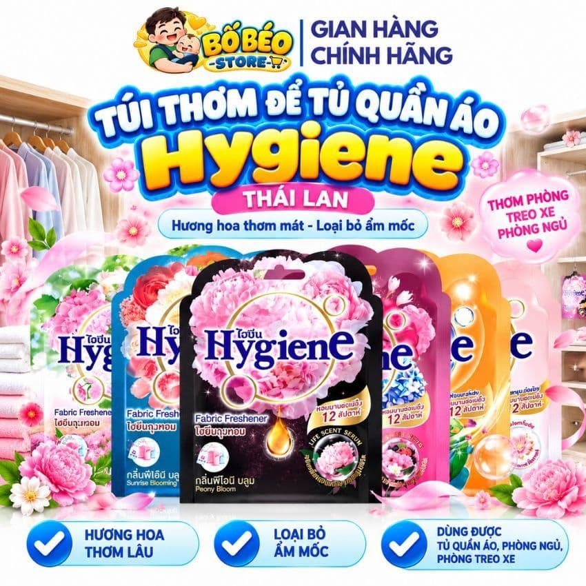 Túi Thơm Để Tủ Quần Áo Hygiene Thái Lan Hương Hoa Thơm Phòng Treo Xe Phòng Ngủ Loại Bỏ Ẩm Mốc