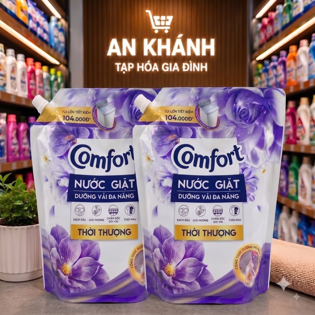 COMBO 2 Túi Nước Giặt Comfort Dưỡng Vải Đa Năng Thời Thượng 3,6KG/túi