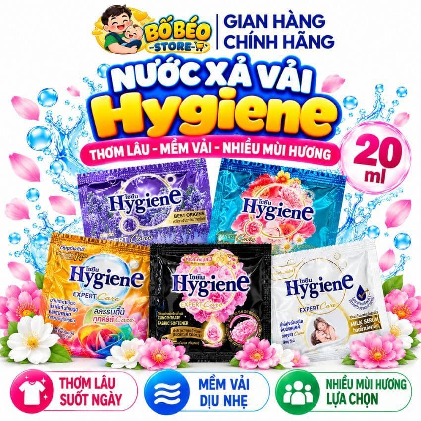 1 gói Nước xả vải Hygiene 20ml thơm lâu, mềm vải, nhiều mùi hương 20ml