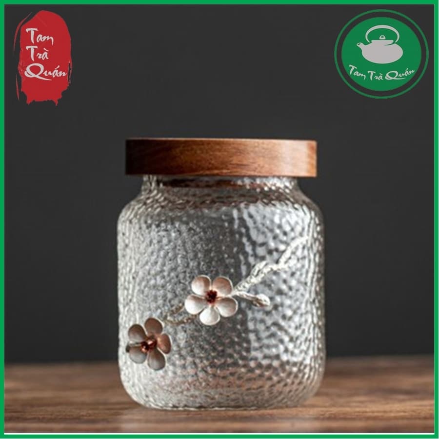 Hũ Thủy Tinh Borosilicate Nắp Gỗ Kín Khí, Đựng Đa Năng