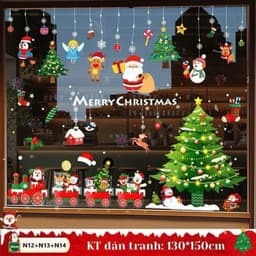 Decal NOEL - TẾT 2027 Dán Cửa Kính Trong Suốt –Tranh Tĩnh Điện Không Keo 2