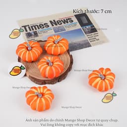 Set 5 Mô Hình Bí Ngô Sọc Mini Trang Trí Decor Lễ Hội Hóa Trang Halloween 8