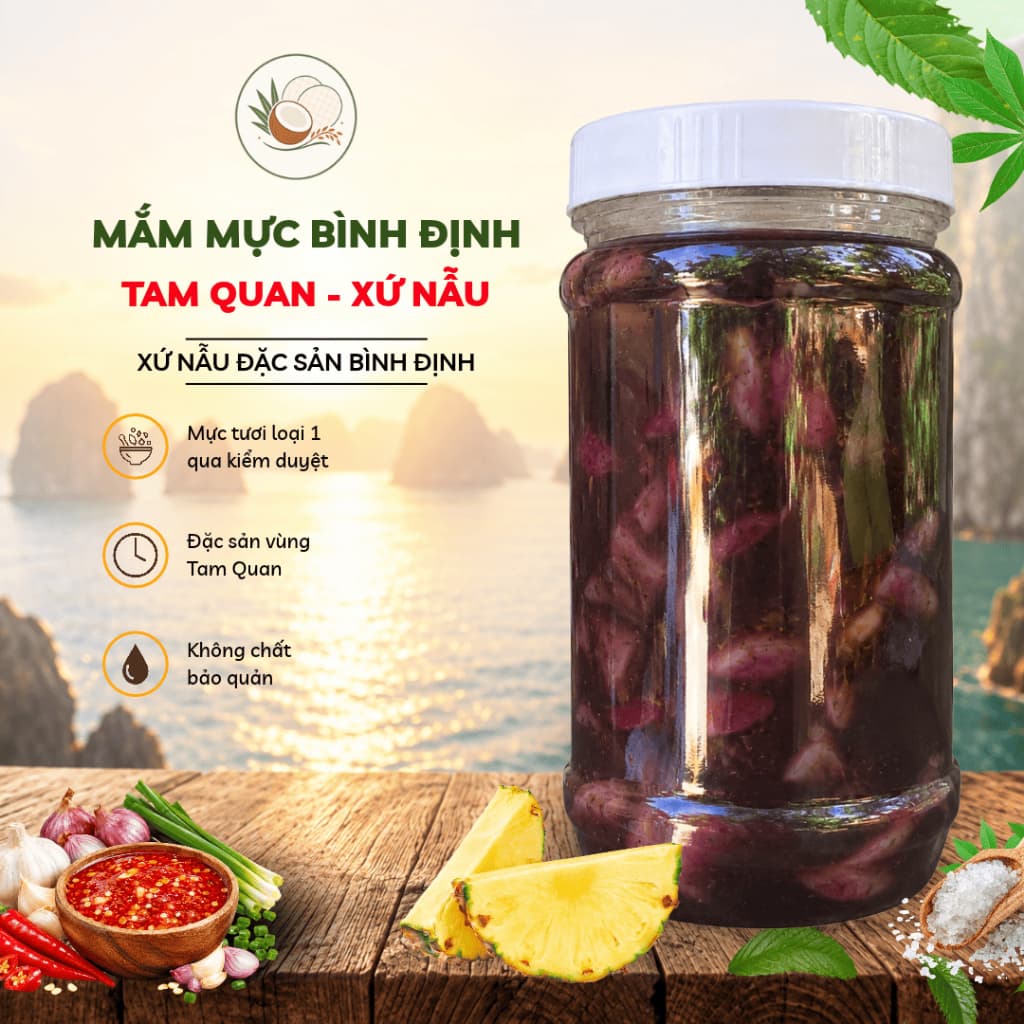 Mắm Mực Bình Định (600G) - Đặc Sản Xứ Nẫu Thơm Đậm Vị Truyền Thống
