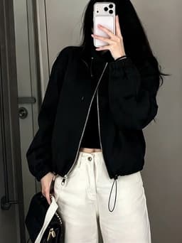 Áo Khoác Bomber Nữ Khóa Kéo Cổ Bẻ Tay Bo Co Giãn – Phong Cách Hàn Quốc Basic Trẻ Trung Năng Động Hot Trend 2026 3