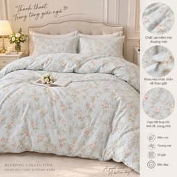 Vỏ Chăn Cotton BAMBOO 2m x 2m2, Vỏ Chăn Mềm Mịn Thoáng Khí, Họa Tiết Hoa Nhí Dễ Thương, Vỏ Chăn Cho Giường Đôi 2
