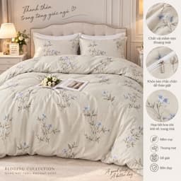 Vỏ Chăn Cotton BAMBOO 2m x 2m2, Vỏ Chăn Mềm Mịn Thoáng Khí, Họa Tiết Hoa Nhí Dễ Thương, Vỏ Chăn Cho Giường Đôi 3