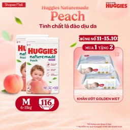 Combo 2 Tã quần Huggies Naturemade Peach M48+10/ L44/ XL38/ XXL26 1