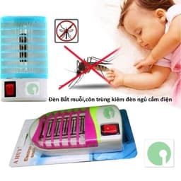 Máy đuổi côn trùng bằng sóng siêu âm Pest Reject và Đèn Bắt muỗi,côn trùng kiêm đèn ngủ cắm điện. LMS 8