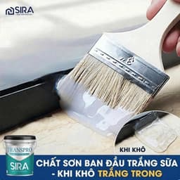 [1kg] Sơn Chống Thấm Nền Gạch Men, Mạch Gạch, Nhà Vệ Sinh, Sân Thượng- Sơn trong suốt Sira P102 5