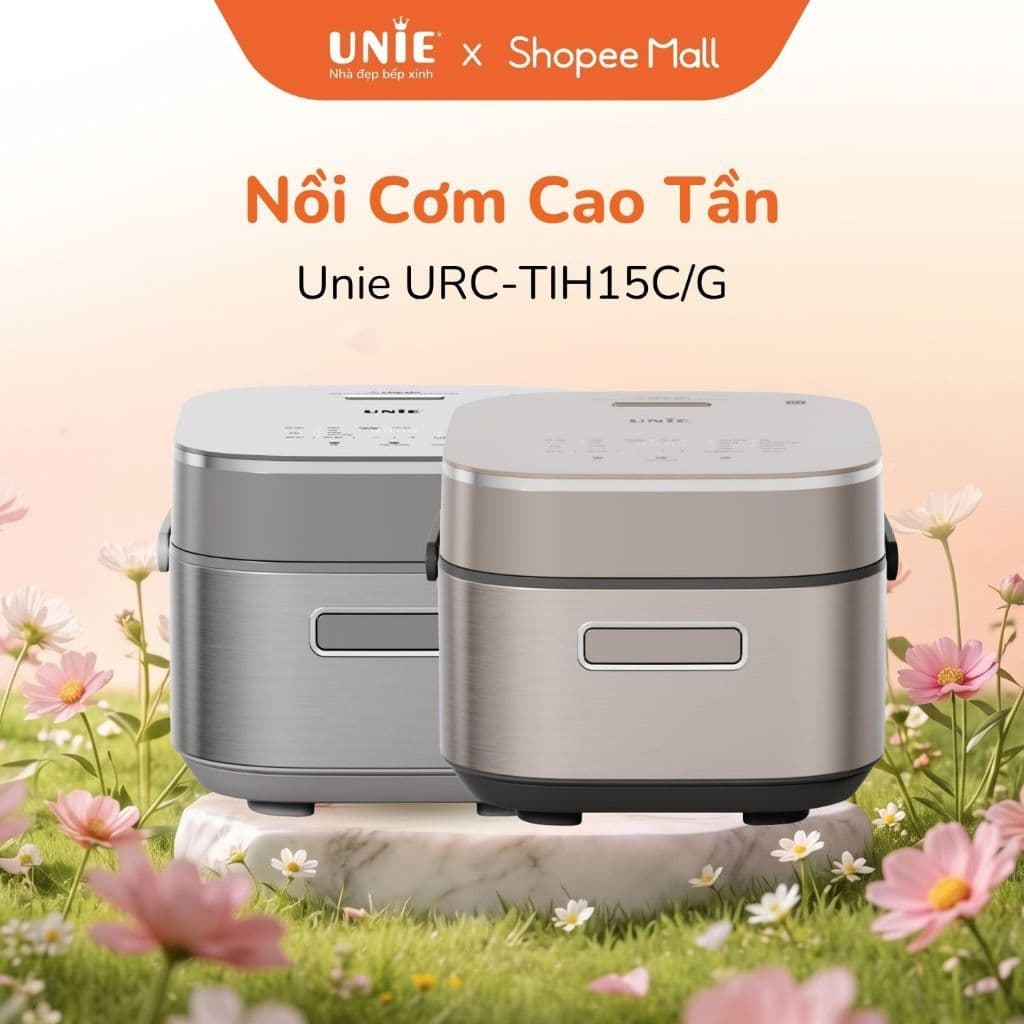 Nồi Cơm Cao Tần UNIE URC-TIH15C/G 1.5L, Công Nghệ IH 3D Nấu Cơm Dẻo Thơm, Lòng Nồi Phủ Titan