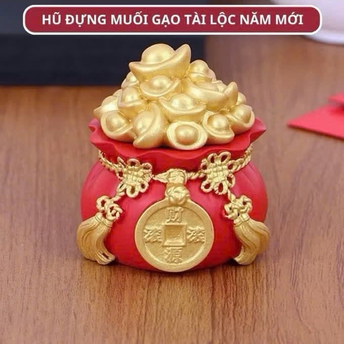 COMBO 2 Hũ Đựng Gạo Muối Thần Tài -Mang May Mắn , Tài Lộc P1M2