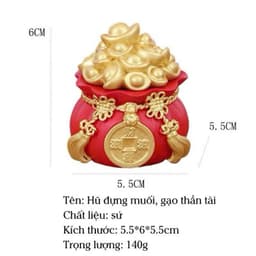 COMBO 2 Hũ Đựng Gạo Muối Thần Tài -Mang May Mắn , Tài Lộc P1M2 4