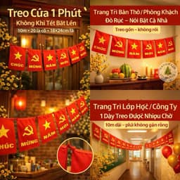DÂY CỜ TREO DÀI 10M IN SAO ĐẢNG 2 MẶT – TRANG TRÍ RỰC RỠ, NỔI BẬT MỌI KHÔNG GIAN 8