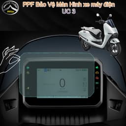 Màng phủ phim PPF bảo vệ màn hình xe máy điện UC 3 Vô hình trong suốt bóng gương 1
