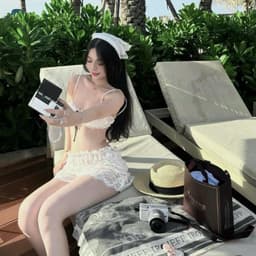 Set Bikini Ren 3 Món LYNLUX [Áo Bra Có Mút + Quần Lót + Chân Váy Xòe] Đồ Bơi Nữ Đi Biển Quyến Rũ Xinh Xắn 6