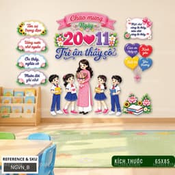 [HỎA TỐC] Set Decor Fomex 5mm Decor Lớp Học, Gắn Mành Tre - Bộ Tranh Dán Dễ Bóc Decor Ngày Nhà Giáo Việt Nam 20/11 3