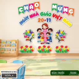 [HỎA TỐC] Set Decor Fomex 5mm Decor Lớp Học, Gắn Mành Tre - Bộ Tranh Dán Dễ Bóc Decor Ngày Nhà Giáo Việt Nam 20/11 2