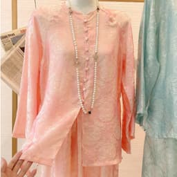 (Dmina) Pháp phục nữ đi chùa, Đồ Lam, Set lụa tơ tằm cao cấp tiểu thư phù hợp đi chơi đi lễ chùa 6