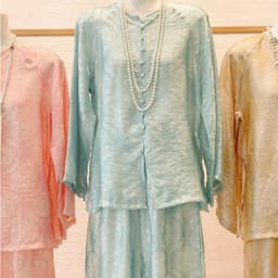 (Dmina) Pháp phục nữ đi chùa, Đồ Lam, Set lụa tơ tằm cao cấp tiểu thư phù hợp đi chơi đi lễ chùa 7