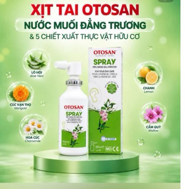 Xịt tai OTOSAN Natural Ear Drops 20ml – Giảm ngứa viêm tai, an toàn cho trẻ từ 1 tuổi