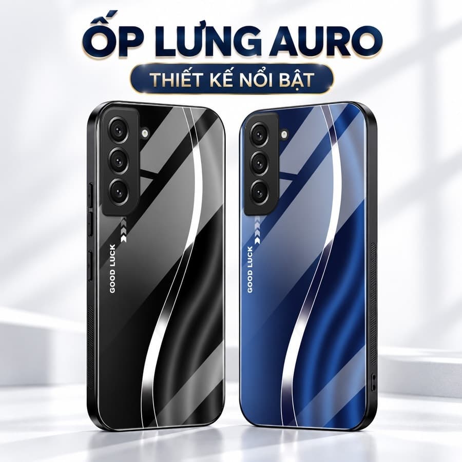 Ốp Lưng Kính cho SAMSUNG S21 5G/S21 ULTRA/ S21 PLUS / S21 FE –Sáng Bóng - Sang Trọng - Viền Dẻo - Họa Tiết Good Luck