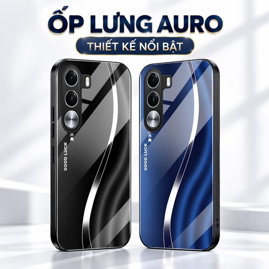 Ốp Lưng Kính Auro cho REALME C100i –Sáng Bóng - Sang Trọng - Viền Dẻo - Họa Tiết Good Luck