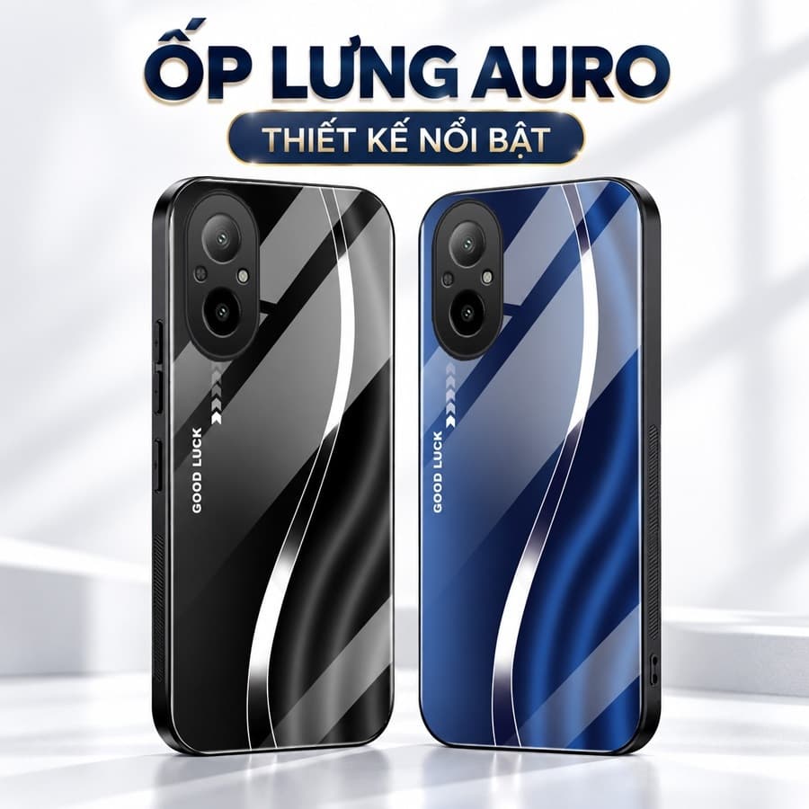 Ốp Lưng Kính Auro cho REALME C67 –Sáng Bóng - Sang Trọng - Viền Dẻo - Họa Tiết Good Luck