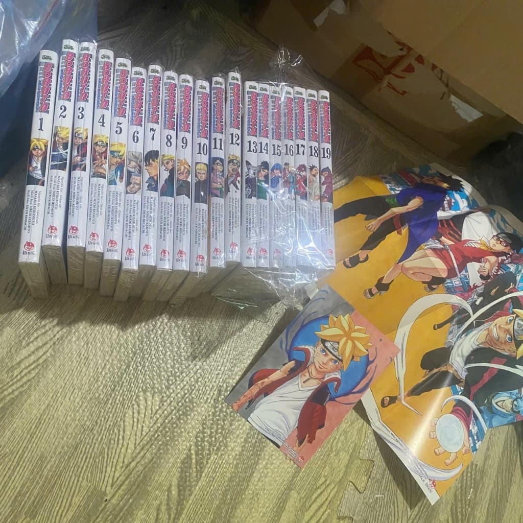 (+card,pos) Bộ 19q vở Boruto Naruto hậu sinh khả uý T1-19