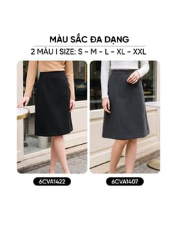 Chân váy nữ CARDINA chất liệu dạ ngắn dáng A bổ gân trước 6CVA14 3