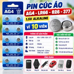 Pin Cúc Áo 1.5V AG4, LR66, 626, 377 ( Vỉ 10 Viên). LMS 1
