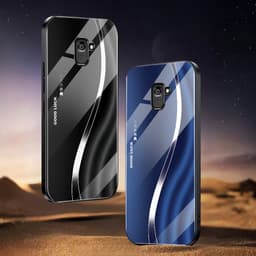 Ốp Lưng Kính Auro cho SAMSUNG A8 2018 –Sáng Bóng - Sang Trọng - Viền Dẻo - Họa Tiết Good Luck 3