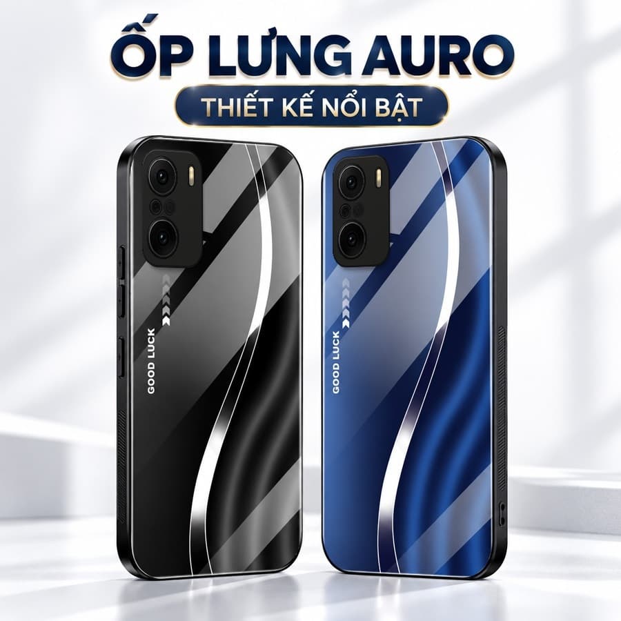 Ốp Lưng Kính Auro cho XIAOMI REDMI K40 / POCO F3 –Sáng Bóng - Sang Trọng - Viền Dẻo - Họa Tiết Good Luck