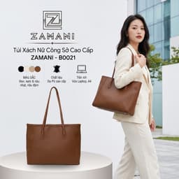 Túi Xách Nữ Công Sở Da PU Trơn Đựng Vừa A4 Laptop Phong Cách Trẻ Trung ZAMANI BAG B0021 1