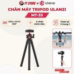 Chân Máy Tripod Bạch Tuộc Ulanzi MT-33 - Xoay 360 Độ, Tích Hợp Kẹp Điện Thoại Và Ngàm Hot Shoe, Tải Trọng 2kg 1