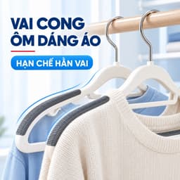 COMBO 20 Móc Treo Quần Áo Chống Trượt Xoay 360 JYoohome Móc Áo Nhựa Dẻo Chịu Lực Phơi Được Đồ Nặng 3