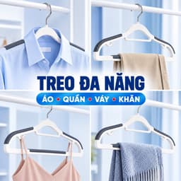 COMBO 20 Móc Treo Quần Áo Chống Trượt Xoay 360 JYoohome Móc Áo Nhựa Dẻo Chịu Lực Phơi Được Đồ Nặng 2