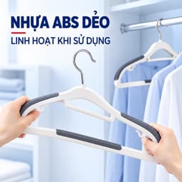COMBO 20 Móc Treo Quần Áo Chống Trượt Xoay 360 JYoohome Móc Áo Nhựa Dẻo Chịu Lực Phơi Được Đồ Nặng 6