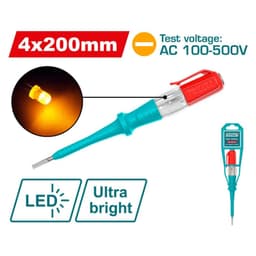 Bút thử điện 3x150mm, 4x200mm, độ sáng cao, không cần pin TOTAL THT292018 THT291518 3