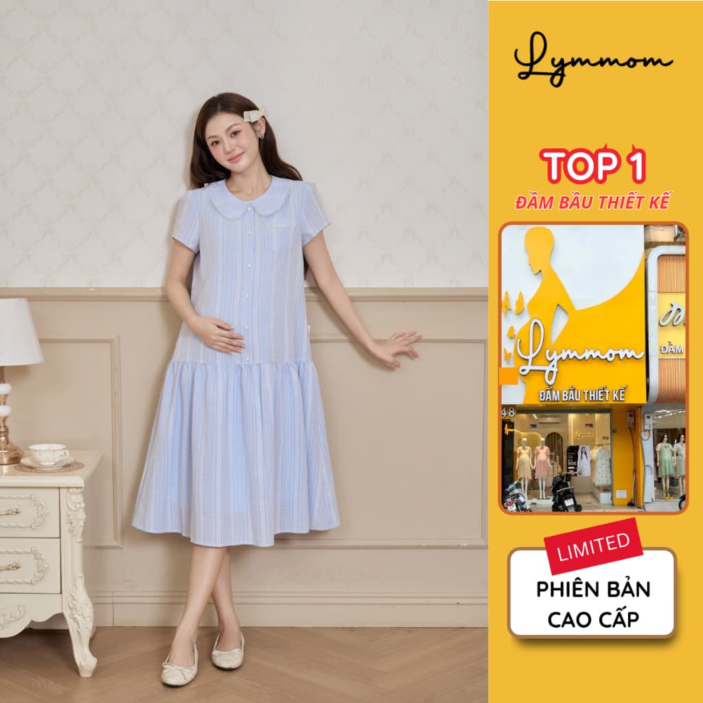 Set Áo Và Váy Đầm Bầu Công Sở LYMMOM Thoáng Mát Form Đuôi Cá Váy Bầu Thu Đông Xinh Xắn VB216+AL004