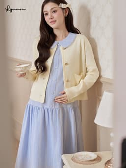 Set Áo Và Váy Đầm Bầu Công Sở LYMMOM Thoáng Mát Form Đuôi Cá Váy Bầu Thu Đông Xinh Xắn VB216+AL004 12
