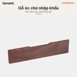 Kê tay bàn phím HyperWork Hybrid WR01 Gỗ óc chó Nhôm CNC Size 30 32 36 cm Đệm cao su chống trượt 3