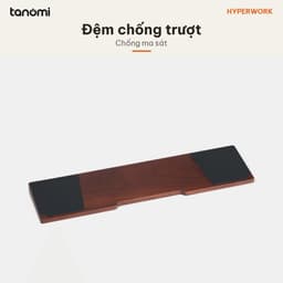 Kê tay bàn phím HyperWork Hybrid WR01 Gỗ óc chó Nhôm CNC Size 30 32 36 cm Đệm cao su chống trượt 4