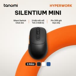 Chuột không dây HyperWork Silentium Mini MS01M Click im lặng 2 chế độ kết nối DPI 1600 Nhỏ gọn chuột văn phòng 1