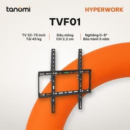 Giá treo tivi gắn tường HyperWork TVF01 Tivi 32-75 inch Tải 45 kg Mỏng 2,2 cm Thước cân bằng Đen 1